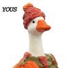 Quirky Seasonal Ornament Goose Statue, Decorative Lawn Ornament, Durable Resin Rustic Style Garden Animal Sculpture Figure, for Patio