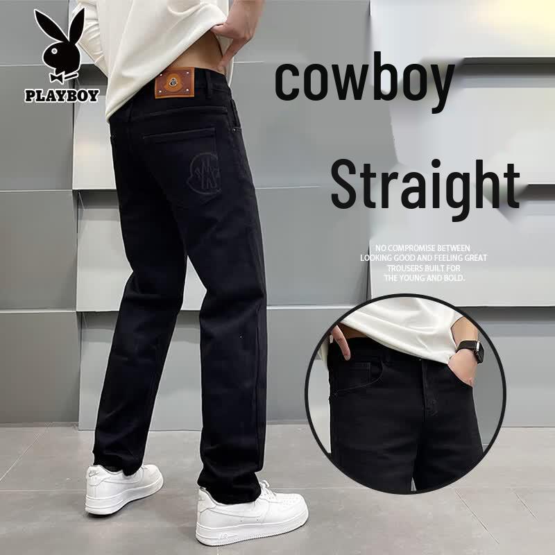 Playboy Men s Slim Fit Straight Black Jeans 30