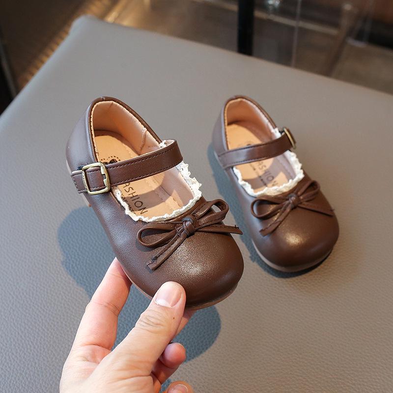 Korean Style Girls' Bow Princess Shoes – Soft Sole, Versatile for Spring/Autumn 2026