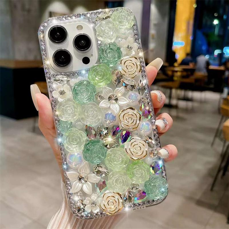 Luxury Fashion Laser Colorful Flower Telefonveske For iPhone 15 14 13 12 11 Pro Max X XS XR XS Max 8 7 Plus SE 2020 Støtsikkert deksel