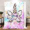 1PC Cute Cartoon Anime Animal Unicorn Blanket, Bed Cover Blanket Sofa Cover All Season Lightweight Home Office Outdoor Nap Multifunctional Blanket