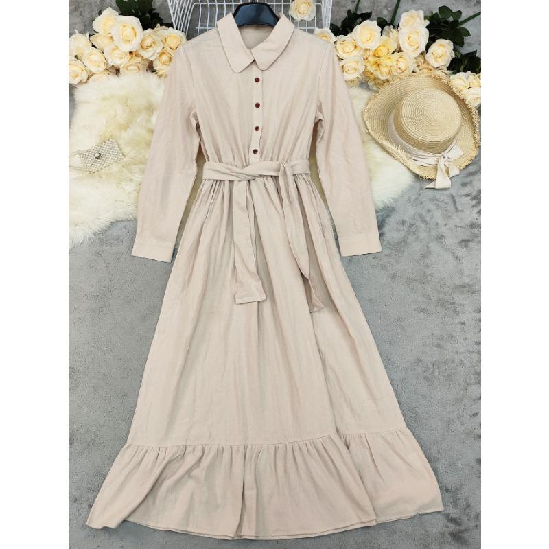 Women Vintage Bohemian Long Sleeve Long Casual Maxi Dress