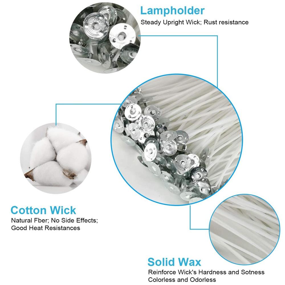 1Set Wooden Candle Holder, Candle Wick, Candle Wick Sticker DIY Candle Making Material