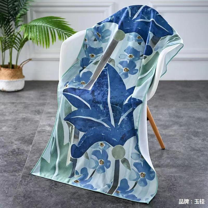 In Stock Large Thick Microfiber Beach Towel Quick-Dry Sun Protection Soft Shawl Printed Bath & Sports Towel