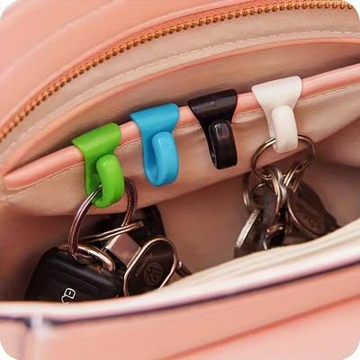 2 Stück Kreative Kunststoff Schlüssel Anti-Verlust Haken, Taschenhaken, Eingebaute Schlüsselclips, Tragbare Anti-Verlust Clips