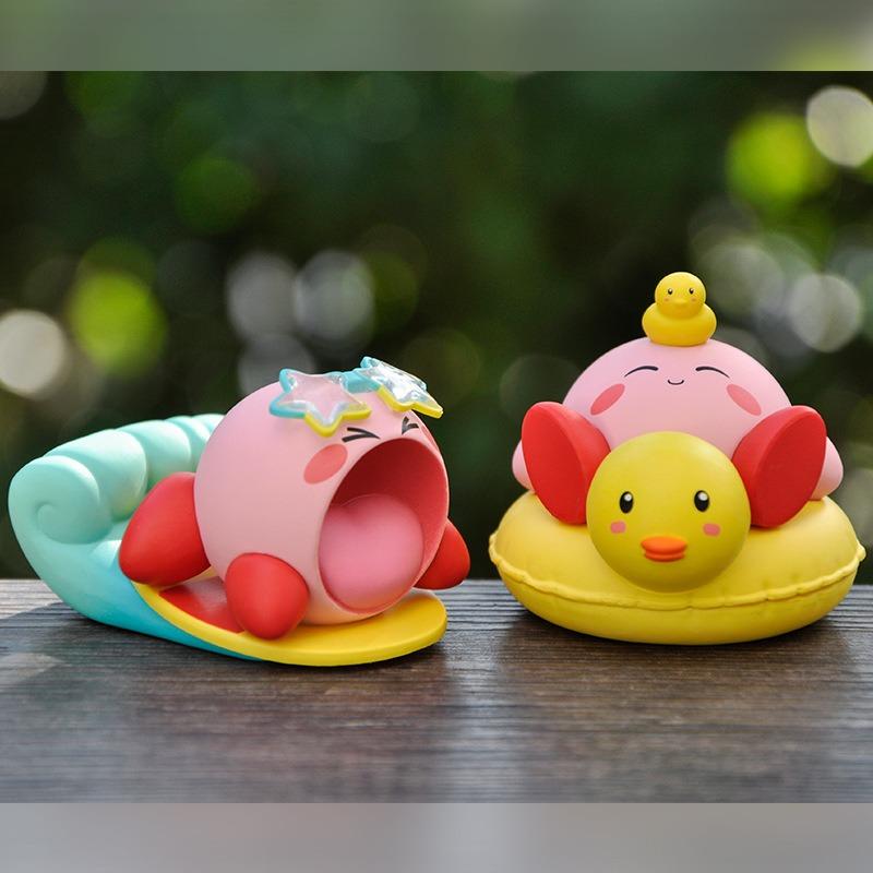 6Pcsset Kirby Kawaii Anime Game Peripheral Figure Toys Pvc Cute Action Figure Doll Toy Desktop Decoration Gift