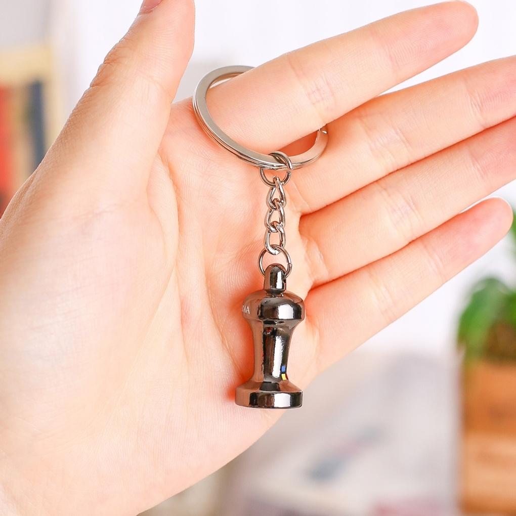 Conjunto de Chaveiros Tamper de Café 2 peças (Preto) Porta-chaves AirPod