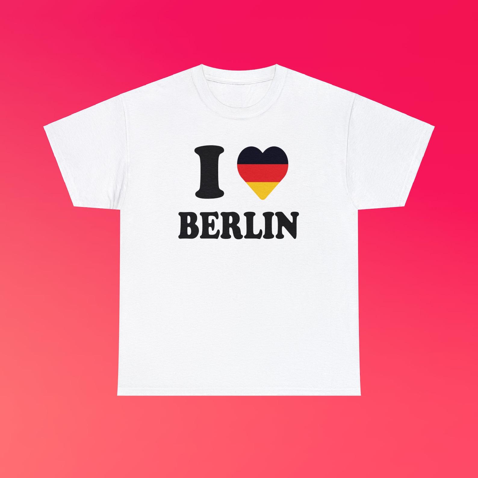I Love Berlin Unisex Heavy Cotton Tee Y2K German Flag Pride Heart Shirt Germany Tourist Study Abroad Visitor Vacation Fun Present Gift 2XL