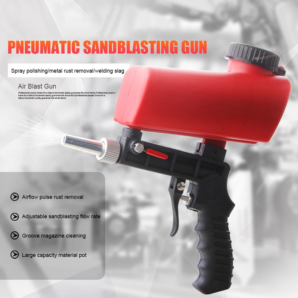 Small Sandblasting Gun Adjustable Portable Sand Blaster 90PSI Air Sandblasting Gun 700CFM for Polishing Rust Removal Power Tools
