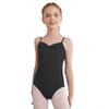 Girls Ballet Leotard Sleeveless Backless Adjustable Spaghetti Straps Ruched Bodysuit Gymnastics Wear