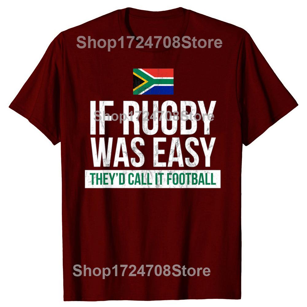 Funny South Africa Rugby Graphic T-shirts Men Women's Fashion Casual Tshirt 100% Cotton Loose Oversized T Shirt
