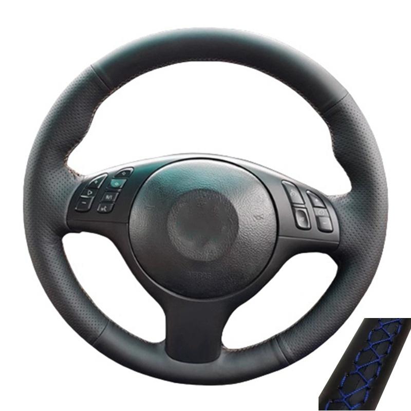 Hand Stitched Microfibre Leather Car Steering Wheel Cover For BMW E46 E39 330i 540i 525i 530i 330Ci M3 2001 2002 2003