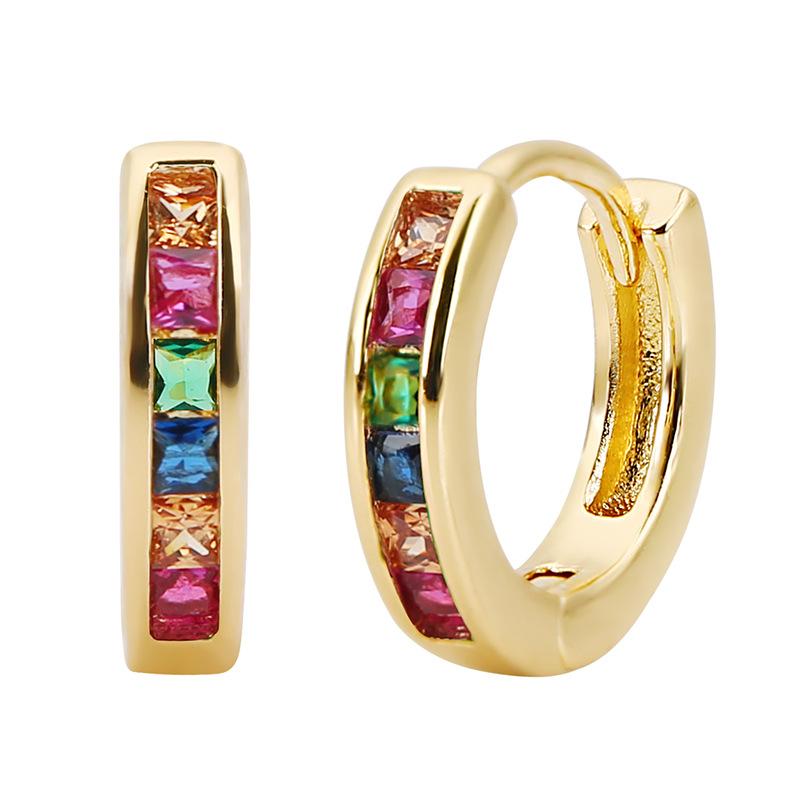 Minimalist Micro Paved Zircon Single Row Hoop Earrings Chic Advanced Sense Versatile Ear Buckle Jewelry For Women