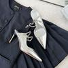 Fashion 2024 New Fashion Spring Summer Temperament Black Not Tired Feet With Rhinestone High-Heeled Sandals Women Pumps