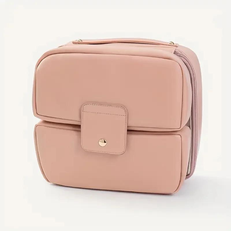 

3 in 1 Portable Waterproof Makeup Bag Women s Travel Washroom Cosmetic Organizer Multifunctional Toiletry Storage Pouch розовый