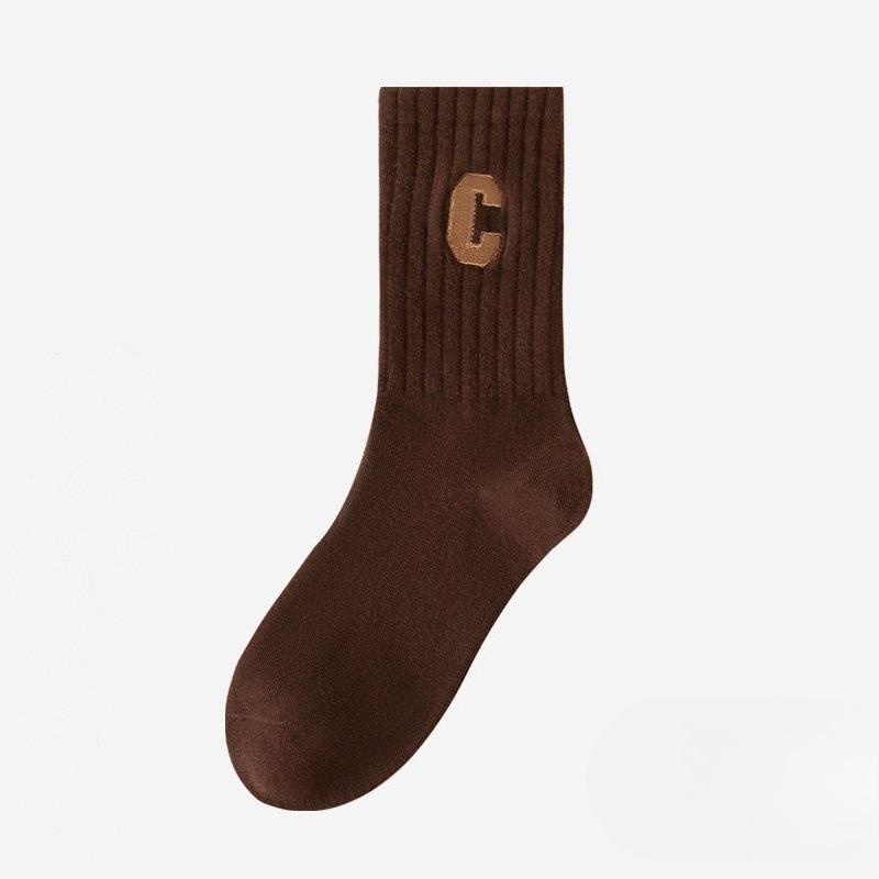 Women In Autumn and Winter with Velvet and Thick Warm Hair Ring Sports Long Socks