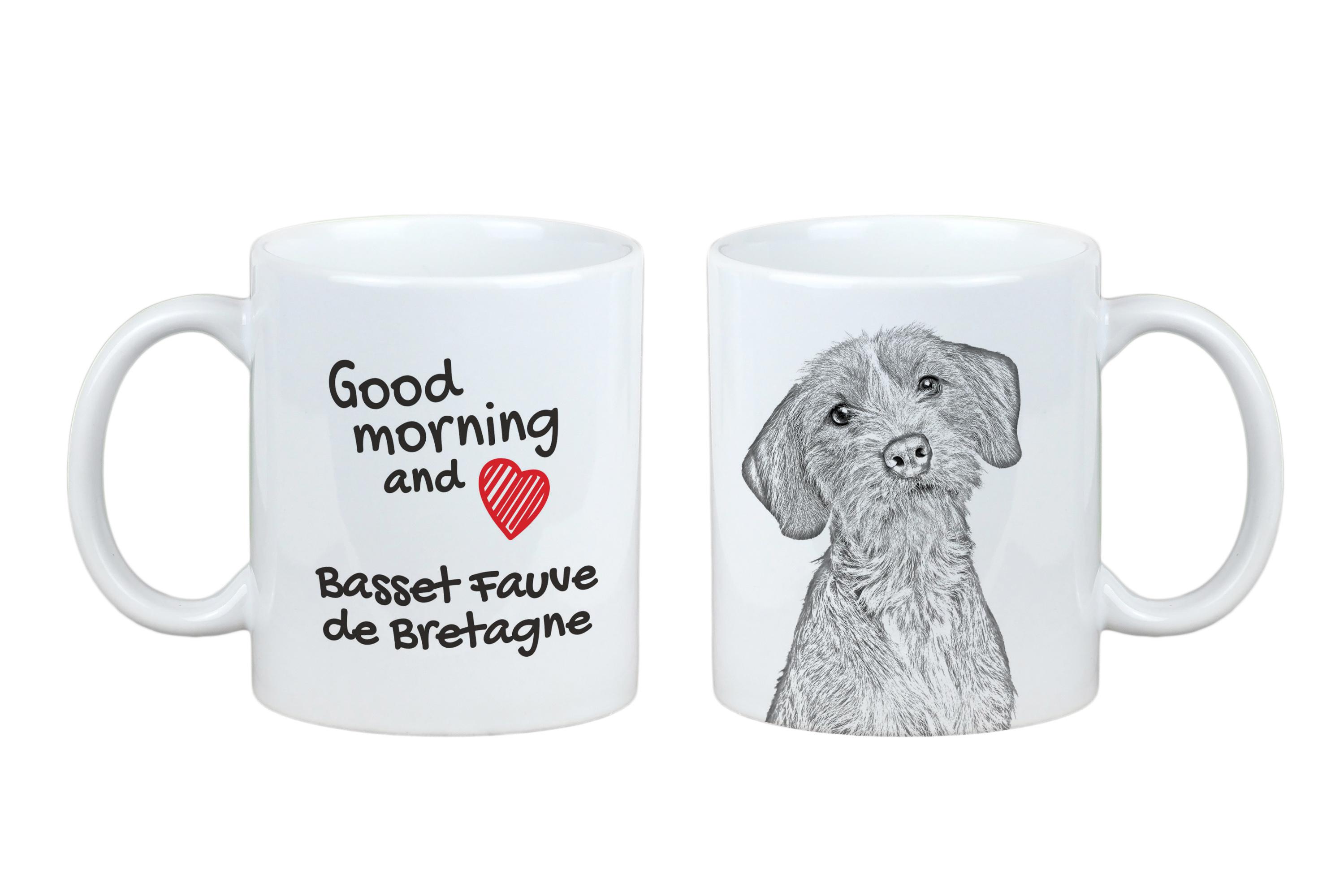 

Basset Fauve de Bretagne, Fawn Brittany Basset - cup with a dog, personalized cup with a print, a classic gift for everyone from the Art-Dog brand білий