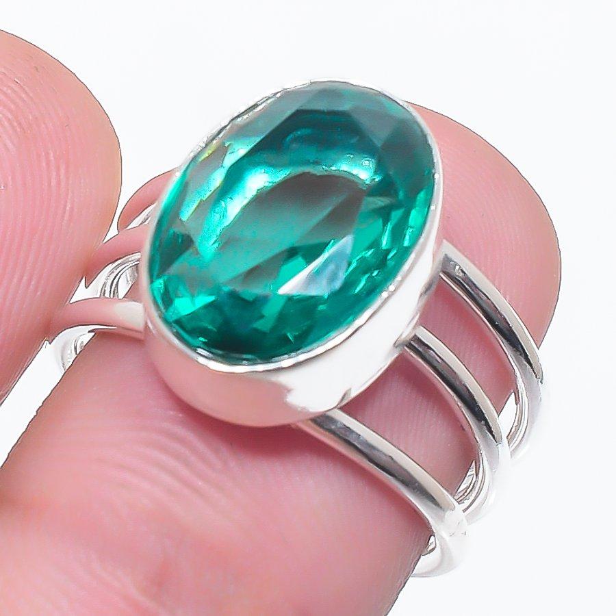 Indicolite Tourmaline Gemstone 925 Sterling Silver Jewelry Ring Size 6.5