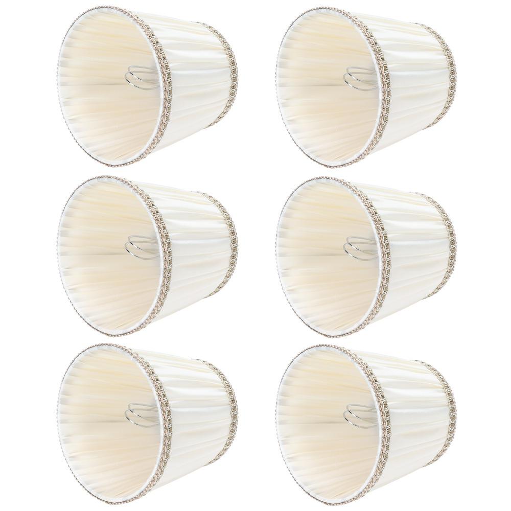 6PCS 4.7 Inch Height Lampshade Fabric Chandelier Lamp Shades Unique Wall Lamp Shade  Floor Lamp