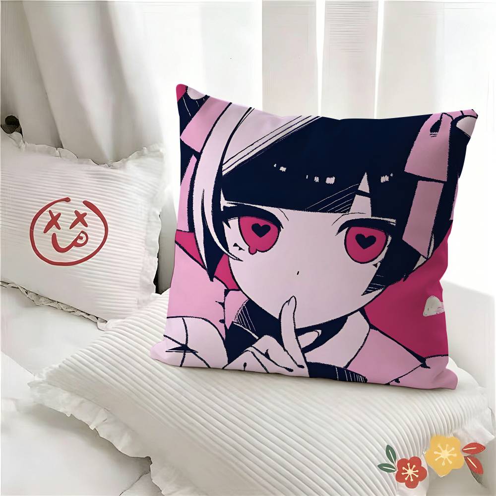 pc Jirai Kei Fashion Beautiful Girl Anmie Pillow Case Fashion Square Pillowcase Bedroom Sofa Room Ins Decoration Leisure