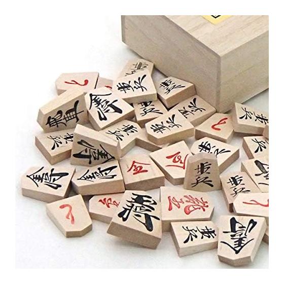 Standard Thickness Folded Shogi Board Set with Handy Wooden Pieces! Shogi Set Shin Katsura No. 6 Folded Shogi Board Set (wooden Shogi Pieces Made of