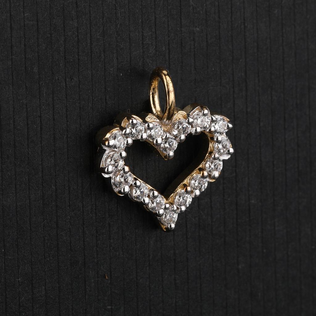 925 Sterling Silver Gold Plated White Cubic Zirconia Pendant Round Minimal Handmade Fine Jewelry Gift for Her