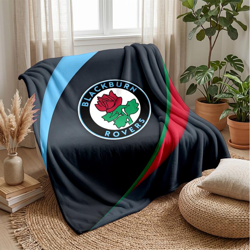 Blackburn Rovers Football Print Flannel Blanket, Soft Warm Lightweight Throw Blanket for Sofa Bed Camping