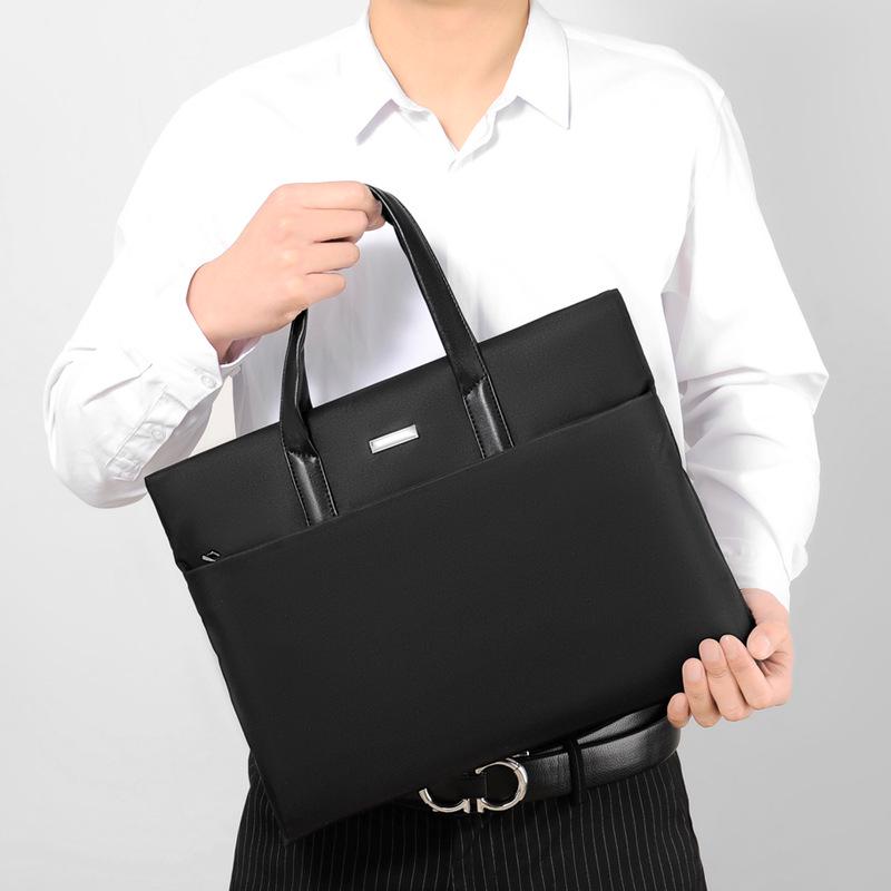 Men's Large Capacity Polyester Business Laptop Handbag: Casual Shoulder or Crossbody Briefcase