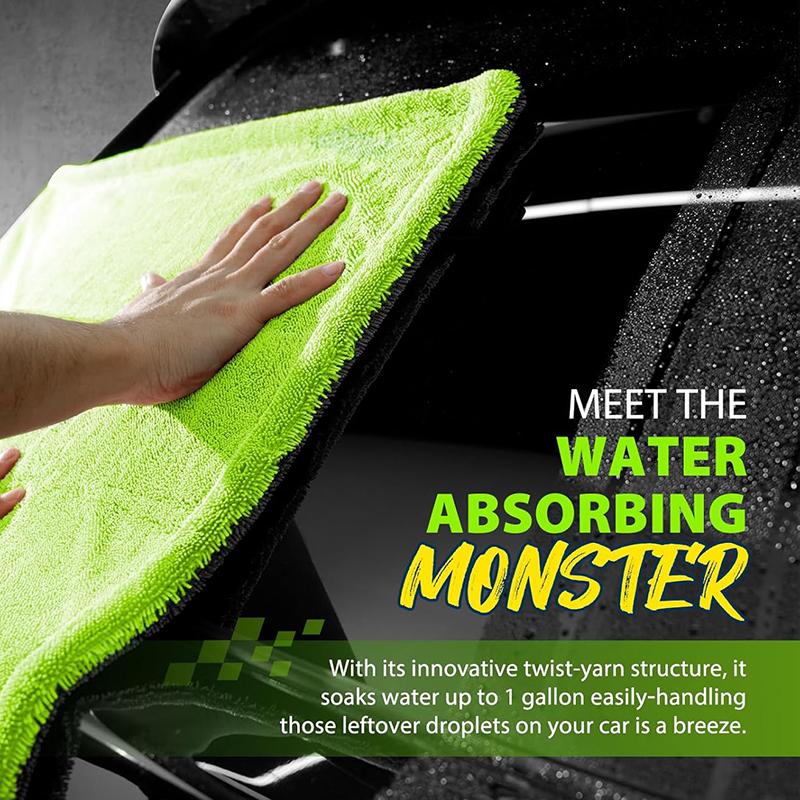 1400Gsm Ultra-Thick Drying Towel For CarMotorcycle Oversized 60X120Cm Cleaning Cloth Soft High Absorbent Car Detailing Towel
