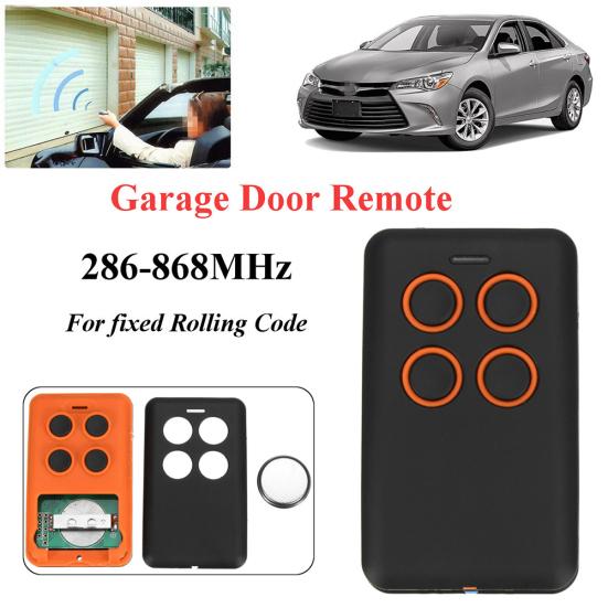 Universal 4-Button 286-868MHz Fits Fixed Rolling Code Garage Door Multi Remote