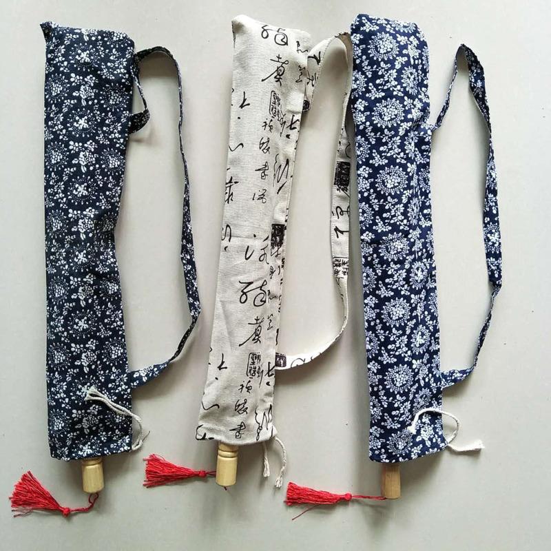 Oliepapier Paraplu Tuintas Blauw En Wit Porselein Parapluhoes Optreden Draagbaar Stof Rechte Steel Chinees