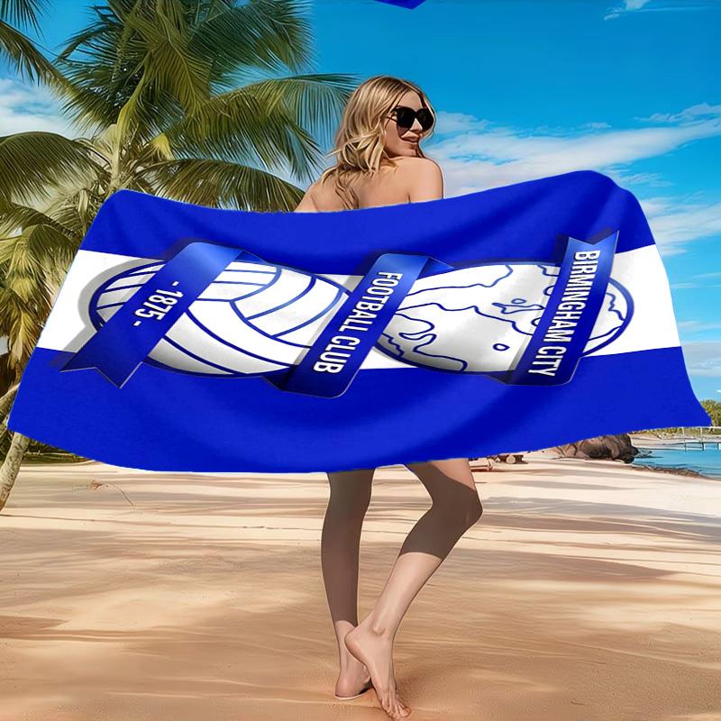 Birming-ham Football Club Bedrucktes Mikrofaser-Strandtuch, Weich und Saugfähig, Schnelltrocknend, Ideal für Sommerreisen, Strand-Essentials, Schwimmbad