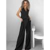 European and American Women Set Stripe V-neck Sleeveless Top Fashion Trousers 2025 Summer Casual