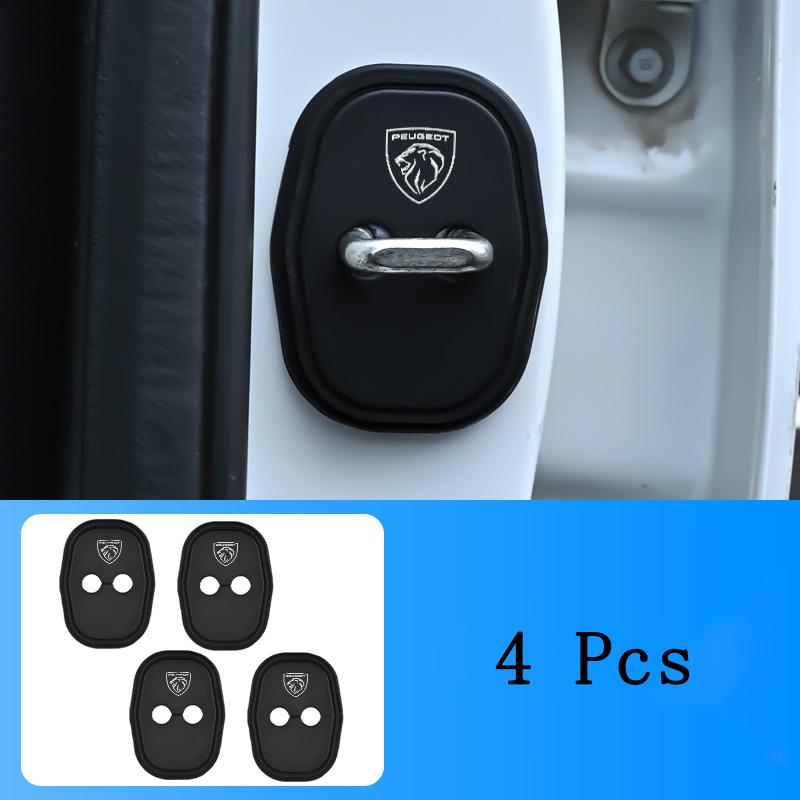 

2026 Hot Car Sticker 4Pcs Car Door Lock Protective Cover Auto Sticker Accessories For Peugeot 206 308 3008 208 508 5008 408 4008 4 Pcs