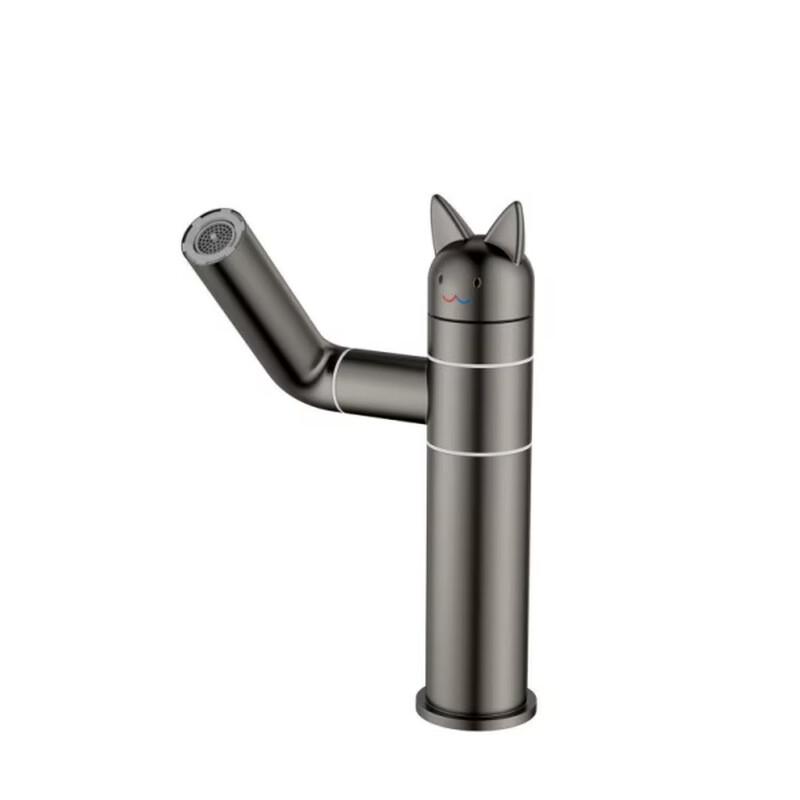 TLXT Gunmetal Grey Hot & Cold Basin Faucet
