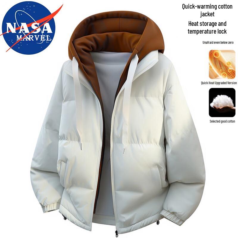 NASA MARVEL Men's Hooded Puffer Jacket