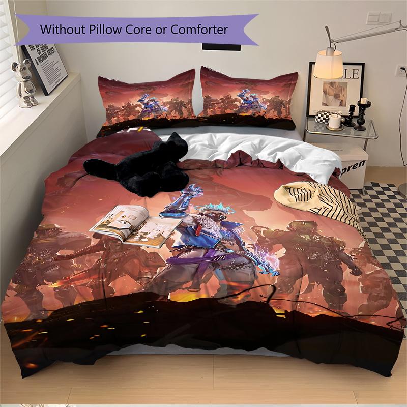 3pcs Free Fire Gaming Bedding Set-Perfect for Bedroom, Guest Room, Living Room, Hotel Decor-Ideal Gift for Fans, Travelers, Daily Use-Festiv