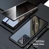 Double Side Metal Case for Samsung Galaxy S23 S22 Ultra S21 Plus S20 FE Note 20 Anti Peep Privacy Magnetic Tempered Glass Cover