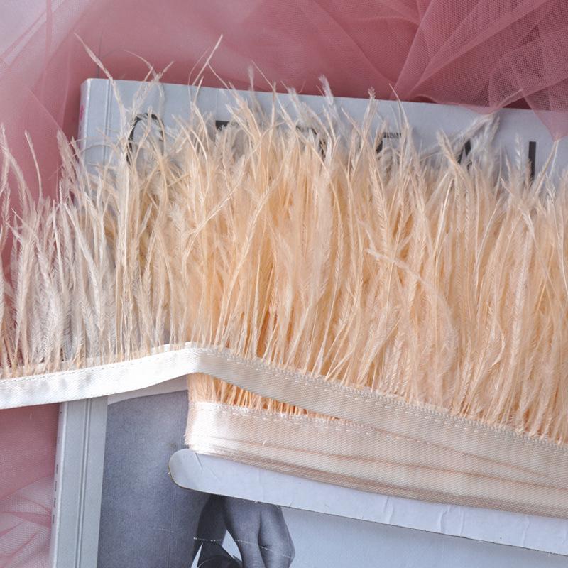 Verschlüsselter Federstoffstreifen 10-13 cm Straußenhaar Stoffkante Kleid Lateintanzrock Stoffband Hut Dekorationsmaterial