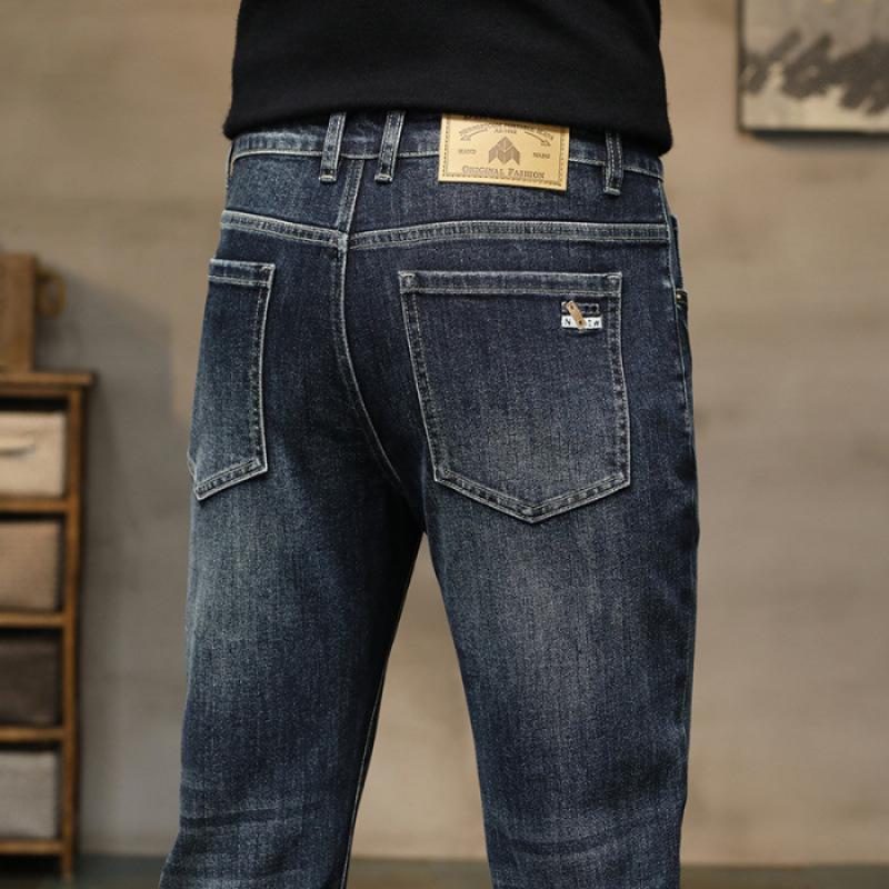 Новые весенние и осенние эластичные широкие модные джинсы JYL для мужчин прямые и полные 32