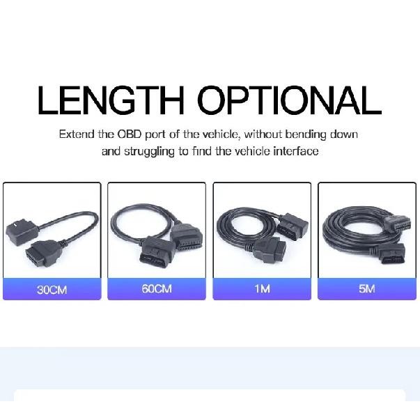 Jieyuan OBD16-Pin Male To Female Conversion Cable OBD2 Extension Cable Connector Adapter Used For Diagnostic Tools