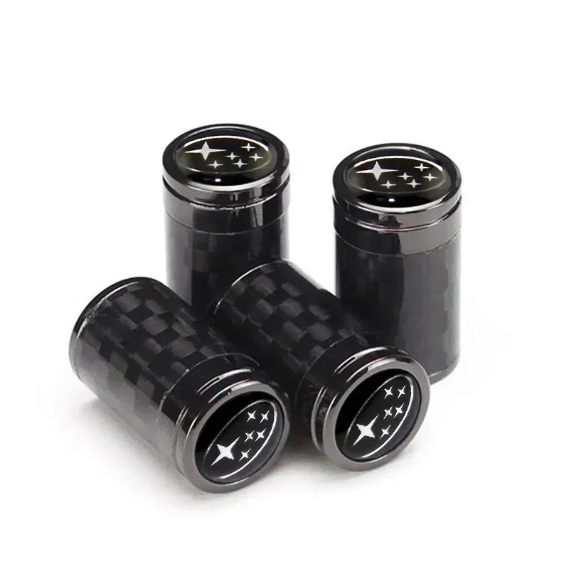 4pcs Carbon Fiber Alloy Car Wheel Dust Covers Tire Valve Caps for Subaru STI XV WRX BRZ FORESTER IMPREZA LEGACY OUTBACK ASCENT lki1
