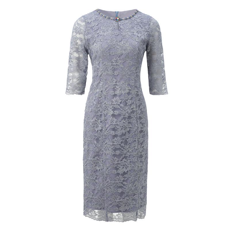 Elegant Spring Lace Qipao: Mid-Length Chinese Style Evening Gown for Weddings and Banquets