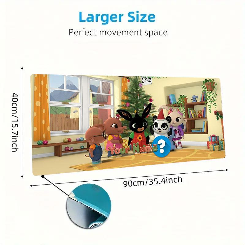 Bing Custom Name Large Size Mouse Pad Large Gaming Table Cushion Non-slip Laptop Tablet Big Mousepad XXL Mat Mini PC Playmat With Lock Edge