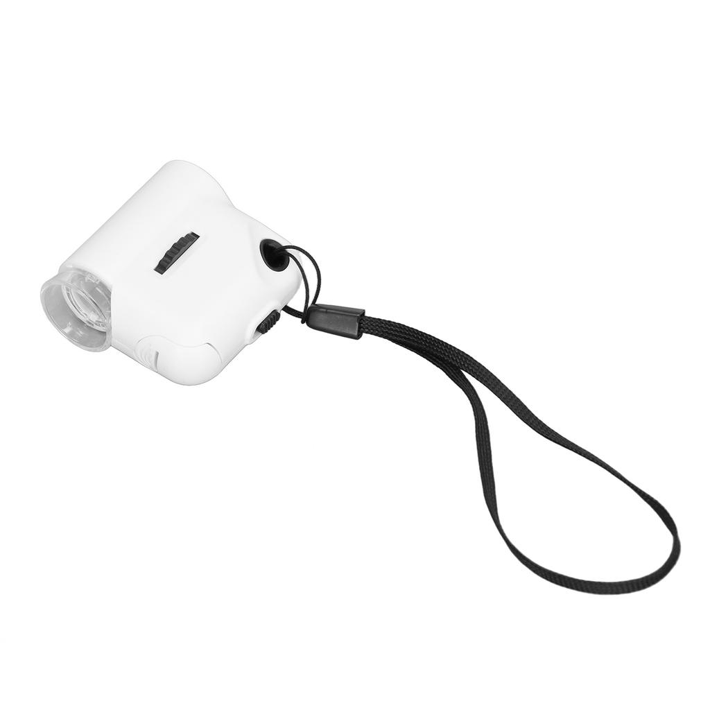 Mini Microscope 55X Magnification Pocket Size HD Acrylic Optical Lens Magnifier with LED Light