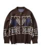 SUPERSUB Skeleton Heart Knit Zip-Up - Brown