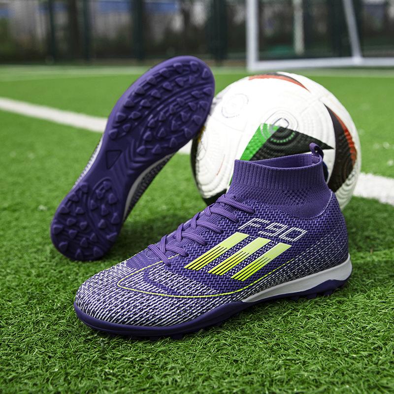 Spot High-top Football Shoes Men's and Women's Soccer Shoes Long Nail Sneakers Broken Nail Football Training Shoes