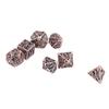 7pcs Polyhedral Dice Set Copper Hollow Dragons Pattern High Balance Table Games Dice Set for Role