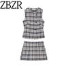 Zbzr Spring New Women Clothes Western Style A Word Half-Length Short Dress 8574022 Vest Vest 8574021