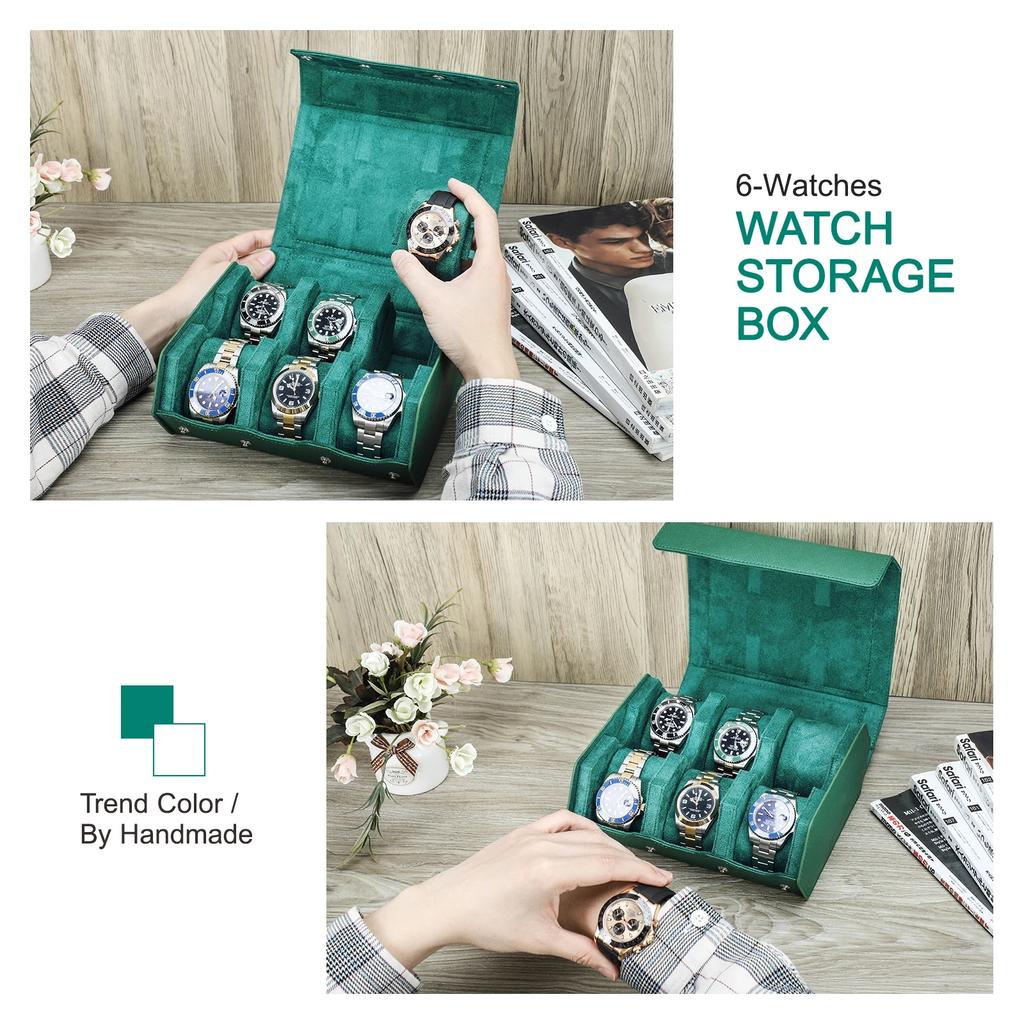 Watch Box Travel Roll Cases for 2/3/4/6/8 Watches Storage Display Case Watch Protector Organizer Shockproof Case for Men Women